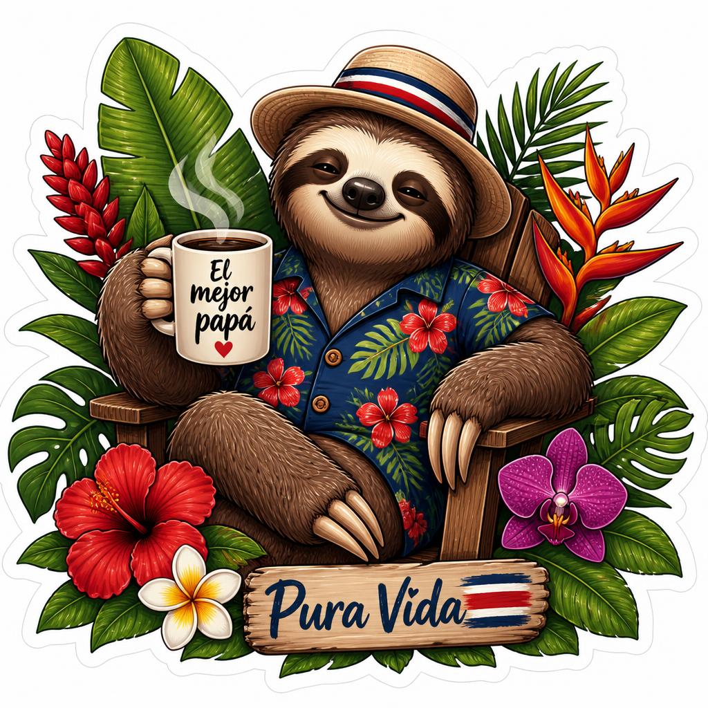 Don Pelado sentado Pura Vida